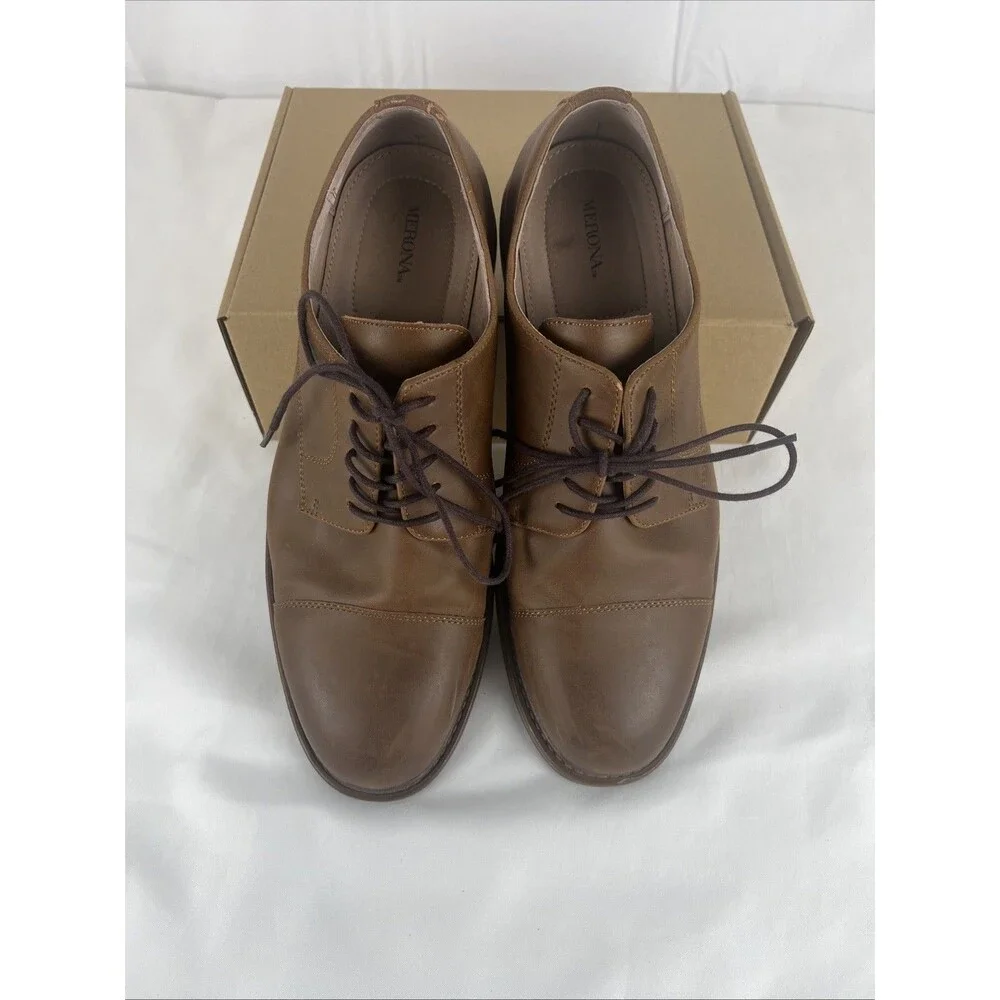 Marona Men's Brown Cap Toe Dress Shoes Oxford Lace Up Size 11 Casual Business